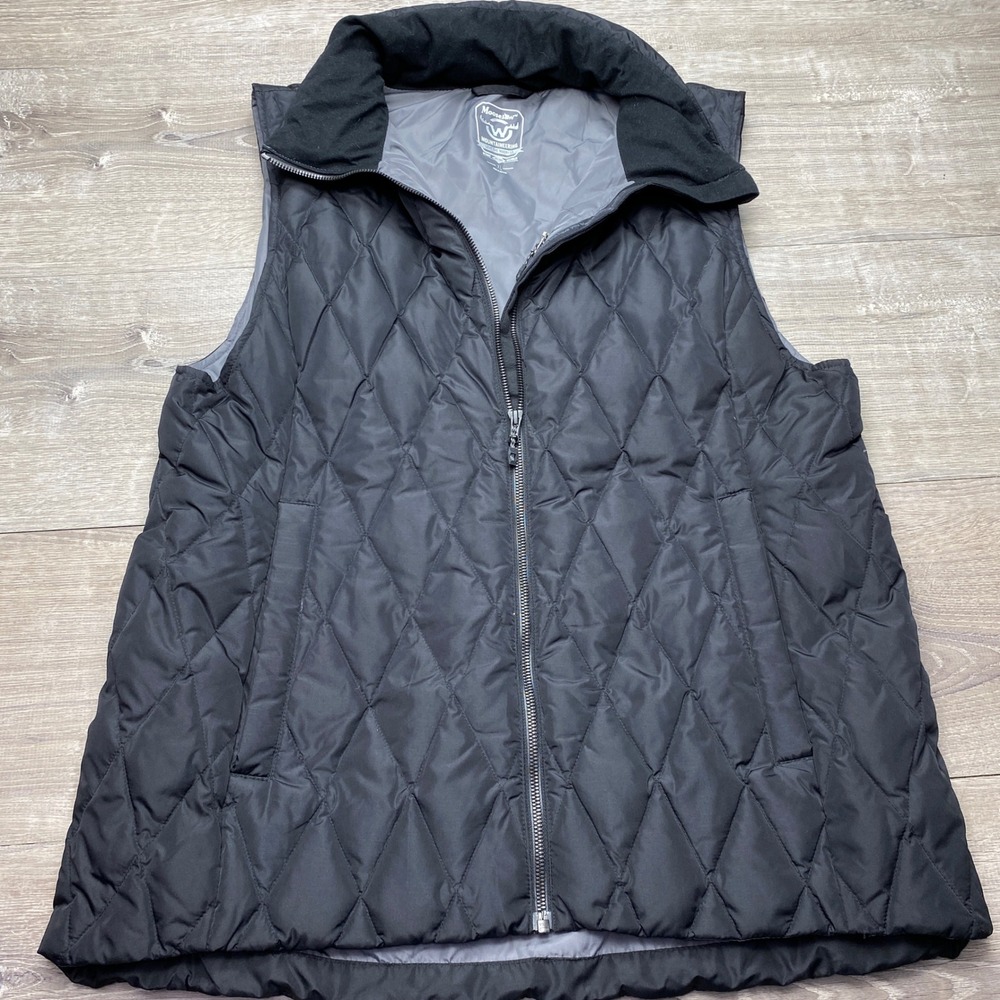 Moosejaw Vest Mountaineering Women XL Black Down Recycled Polyester Quilted